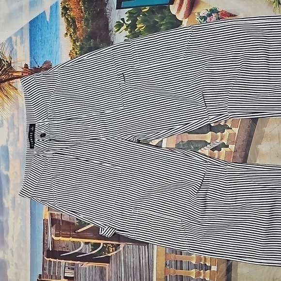 Lioness High Waisted Raw‎ Hem Pinstripe Wide Leg Jeans Size Small - Picture 6 of 11